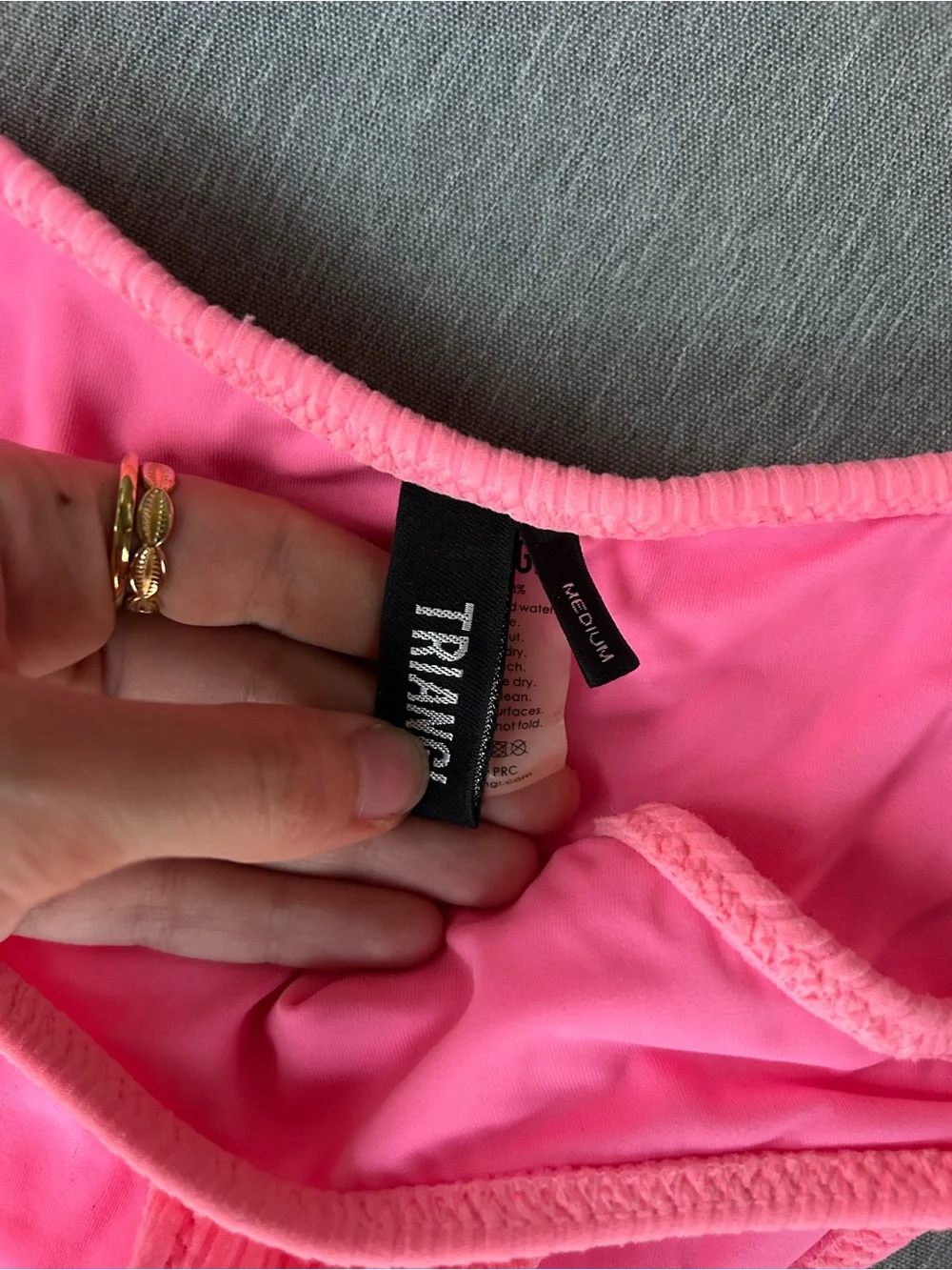 triangl swimwear Hot Pink Ribbed Bikini Set with Zip Pouch